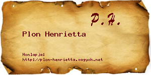 Plon Henrietta névjegykártya